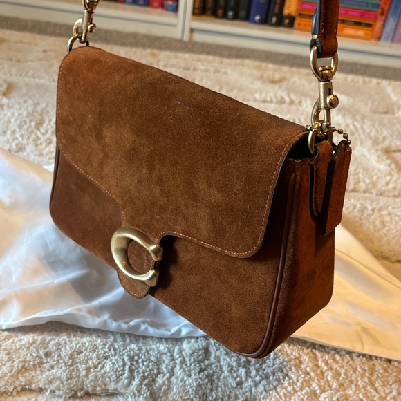 Coach Soft Tabby Suede Shoulder Bag in Chestnut Brown - Picture 2 of 7